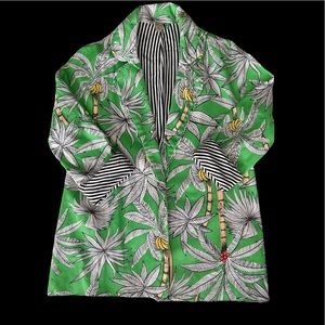 FARM RIO Jacket - Bananas - Green anda White - Size: Br Small -
